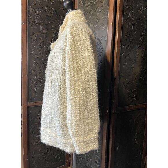 P.G.E Mohair Blend‎ Ivory Knit Cardigan Sweater Women's Size L - Picture 3 of 7